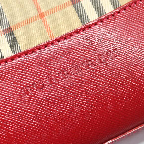 Burberry Nova Check Tote Bag Canvas Beige Red - Picture 16 of 16